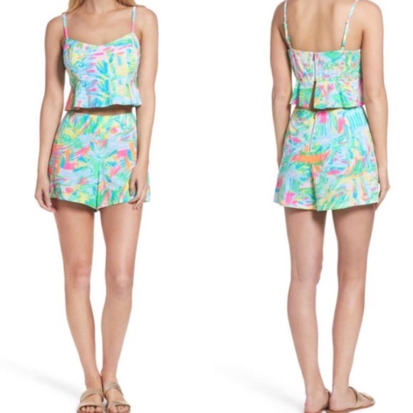 Sea salt and sand Linnea crop top and shorts set. - Picture 1 of 3